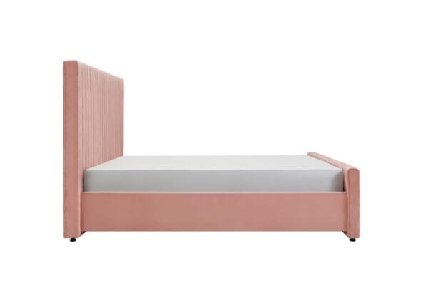 Eastern King Modrest Beverly - Modern Mauve Velvet Bed