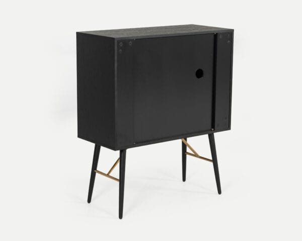 Modrest Billy Modern Black Oak & Gold Tall Buffet - Image 4