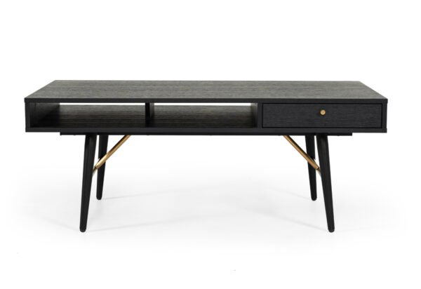 Modrest Billy Modern Black Oak & Gold Coffee Table - Image 3