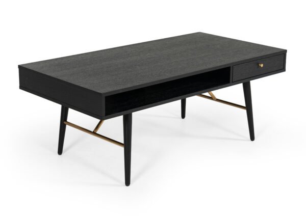 Modrest Billy Modern Black Oak & Gold Coffee Table - Image 4