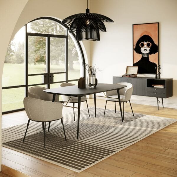 Modrest Billy Modern Black Oak & Gold Buffet - Image 3