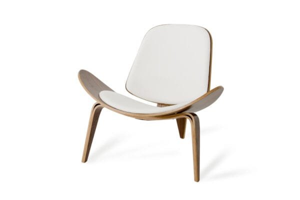 Modrest Warren Mid-Century White & Walnut Accent Chair - Image 3