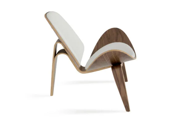 Modrest Warren Mid-Century White & Walnut Accent Chair - Image 5