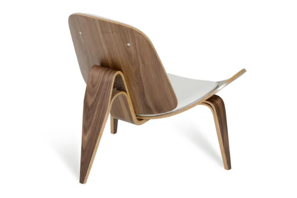 Modrest Warren Mid-Century White & Walnut Accent Chair - Image 4