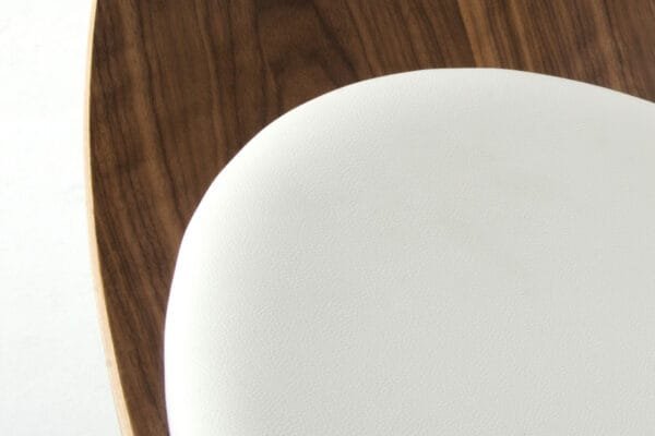 Modrest Warren Mid-Century White & Walnut Accent Chair - Image 2