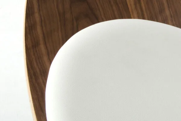 Modrest Warren Mid-Century White & Walnut Accent Chair - Image 2