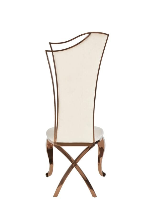 Modrest Bonnie - Beige Velvet & Rose Gold Dining Chair (Set of 2) - Image 4