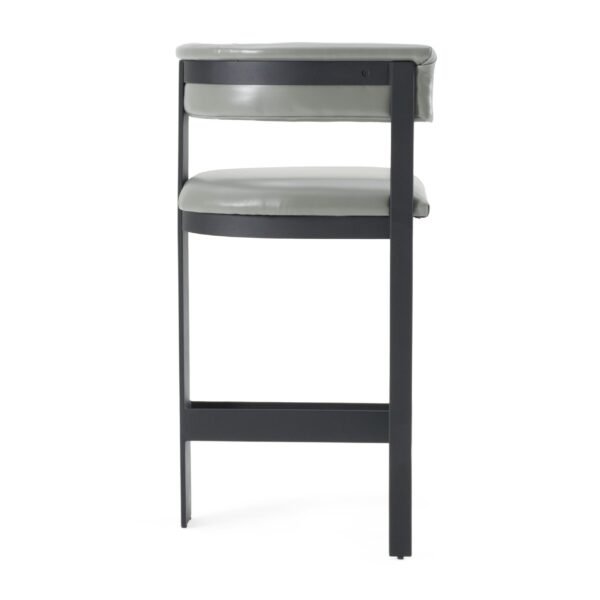 Modrest Boswell - Modern Grey Faux Leather + Black Counter Chair - Image 2
