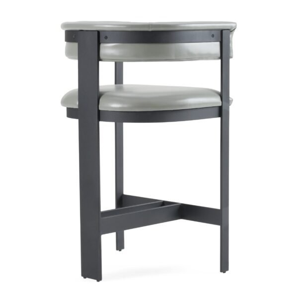 Modrest Boswell - Modern Grey Faux Leather + Black Counter Chair - Image 4