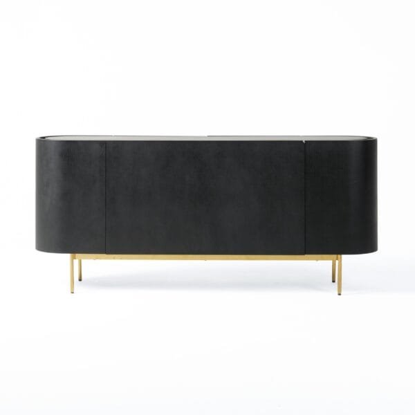 Modrest Bowie - Mid-Century Modern Black Oak + Brass Buffet - Image 4
