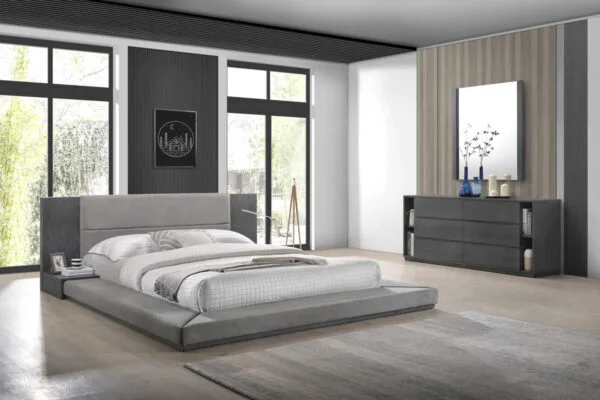Queen Nova Domus Jagger Modern Grey Bedroom Set - Image 3