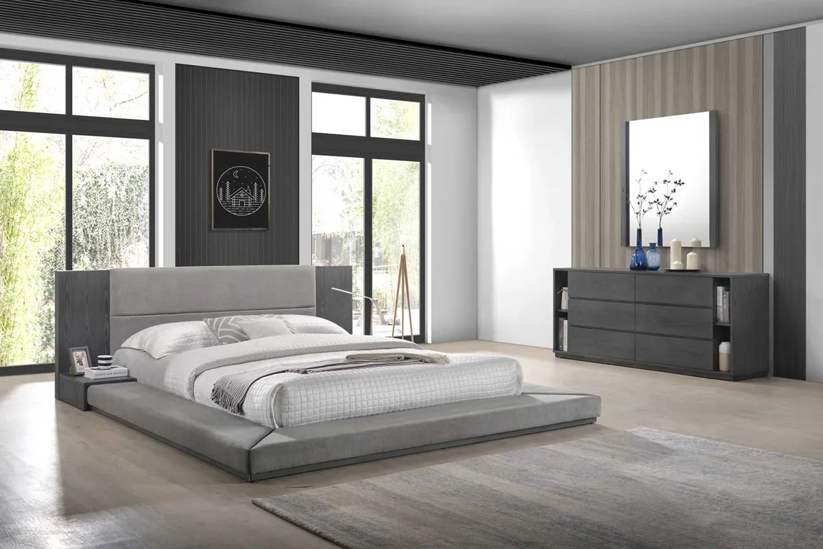 Queen Nova Domus Jagger Modern Grey Bedroom Set - Image 3