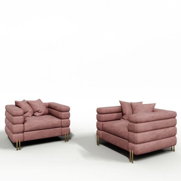 Divani Casa Branson - Pink Velvet Accent Chair - Image 3