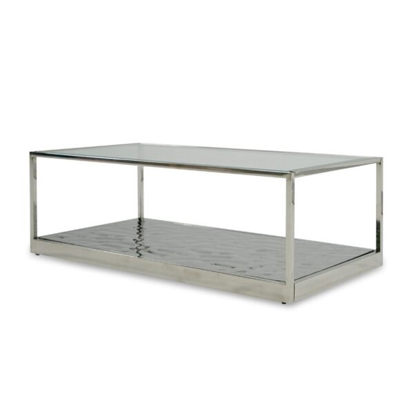 Modrest Braxton - Contemporary Clear Wave Glass Coffee Table - Image 2