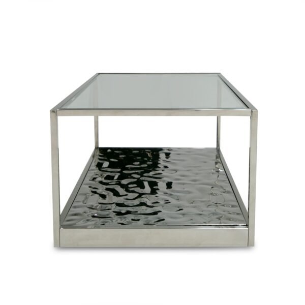 Modrest Braxton - Contemporary Clear Wave Glass Coffee Table - Image 3