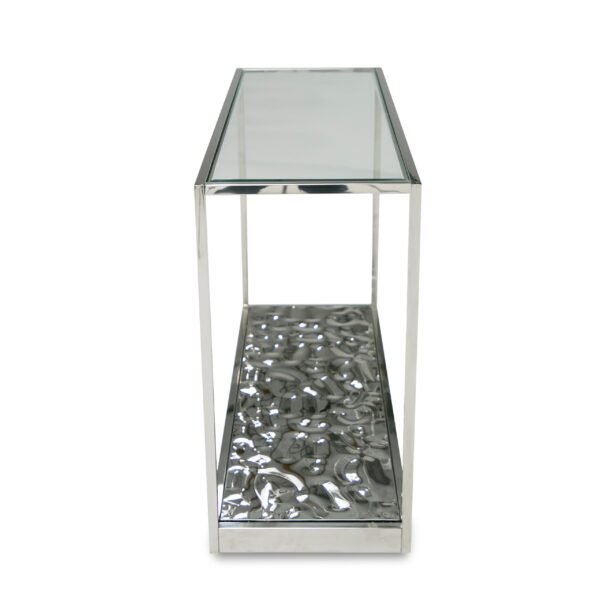 Modrest Braxton - Contemporary Clear Wave Glass Console Table - Image 2