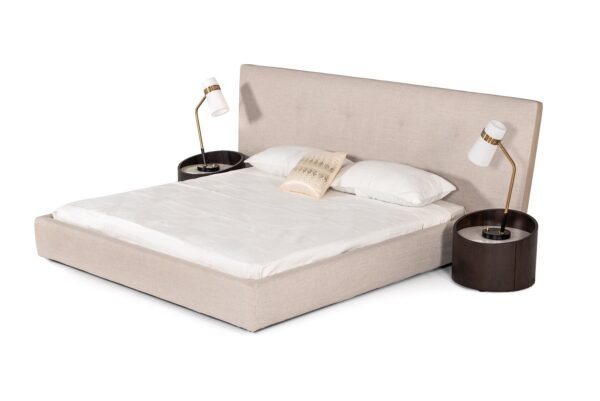 Modrest Brittany - Eastern King Modern Grey Fabric Bed