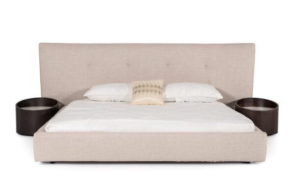 Modrest Brittany - Modern Beige Fabric Bed - Image 2