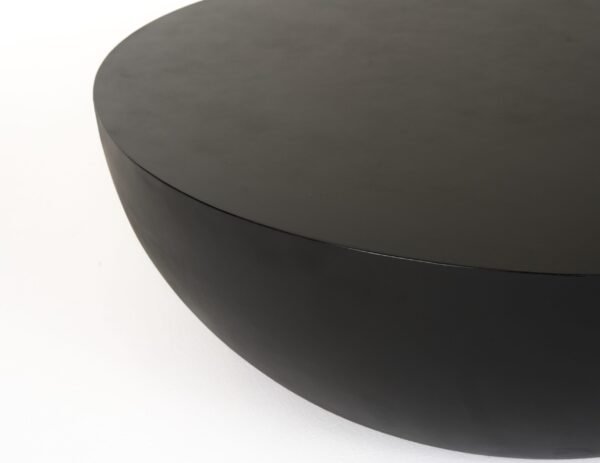 Modrest Bronte - Modern Black Concrete Round Coffee Table - Image 5