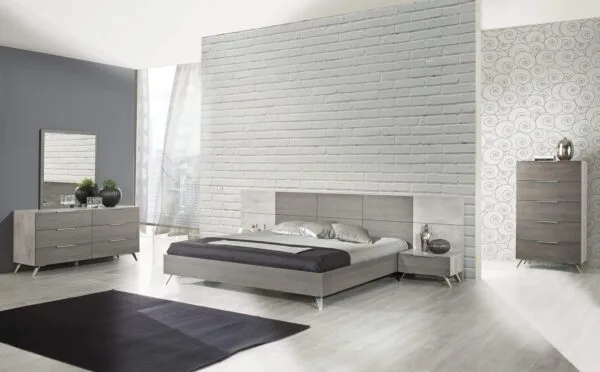 Queen Nova Domus Bronx Italian Modern Faux Concrete & Grey Bed - Image 4