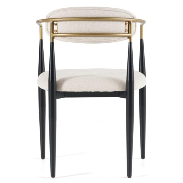 Modrest Buchtel - Mid-Century Modern Light Grey + Gold Arm + Black Dining Chair - Image 4