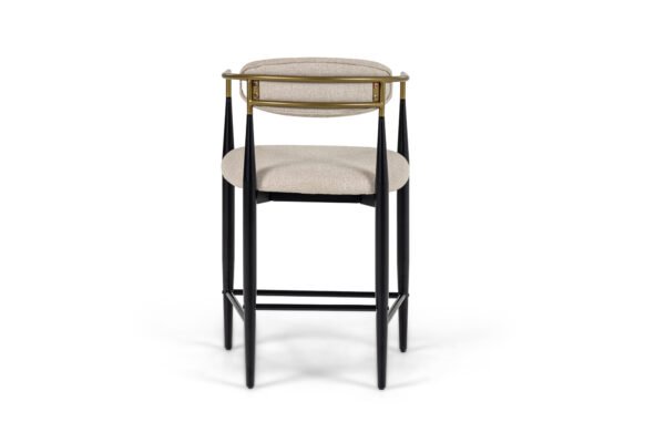 Modrest Buchtel - Mid-Century Modern Beige + Gold Arm + Black Counter Chair - Image 3