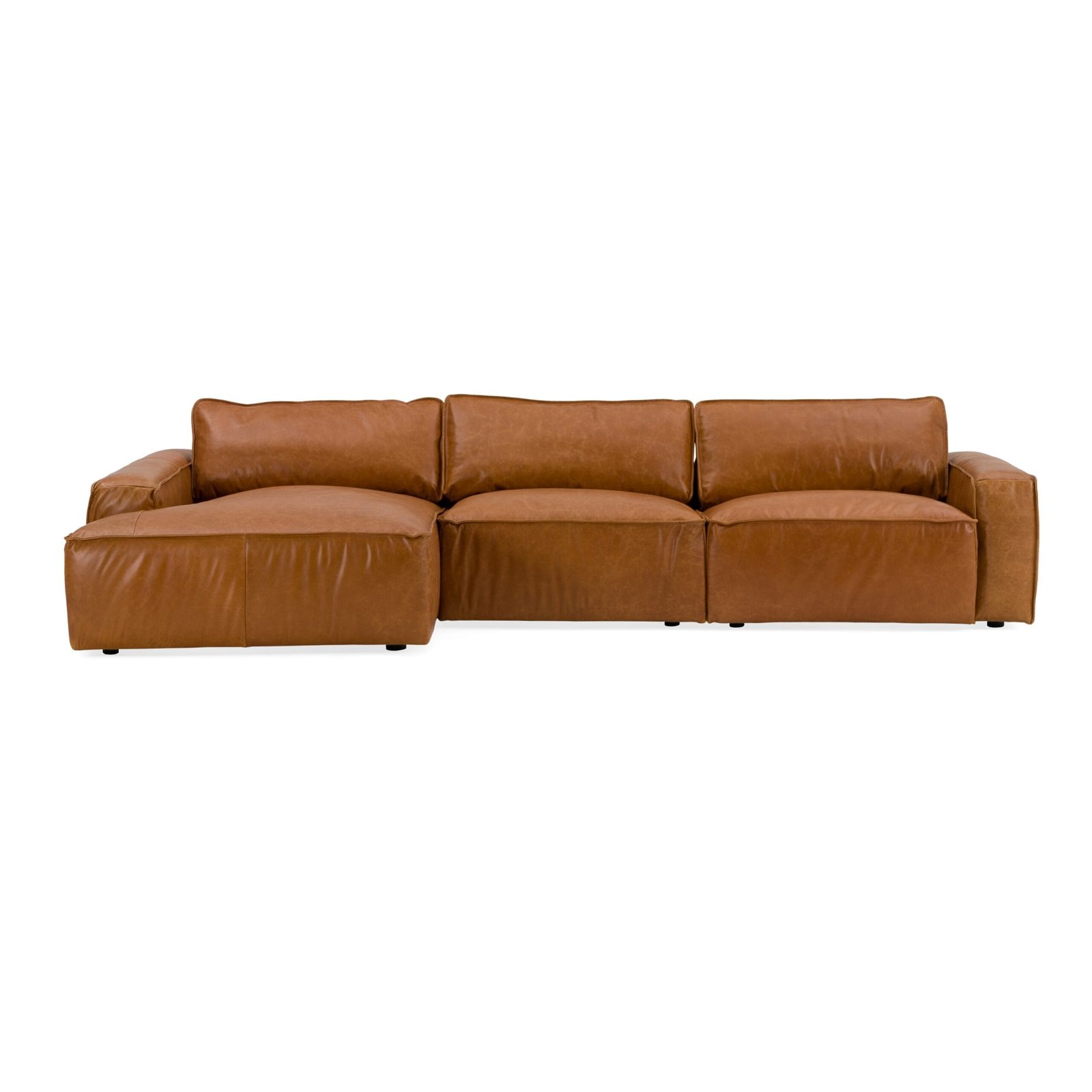 Modrest Cambria - Modern LAF Cognac Leather Sectional Sofa 1 Modrest Cambria - Modern LAF Cognac Leather Sectional Sofa