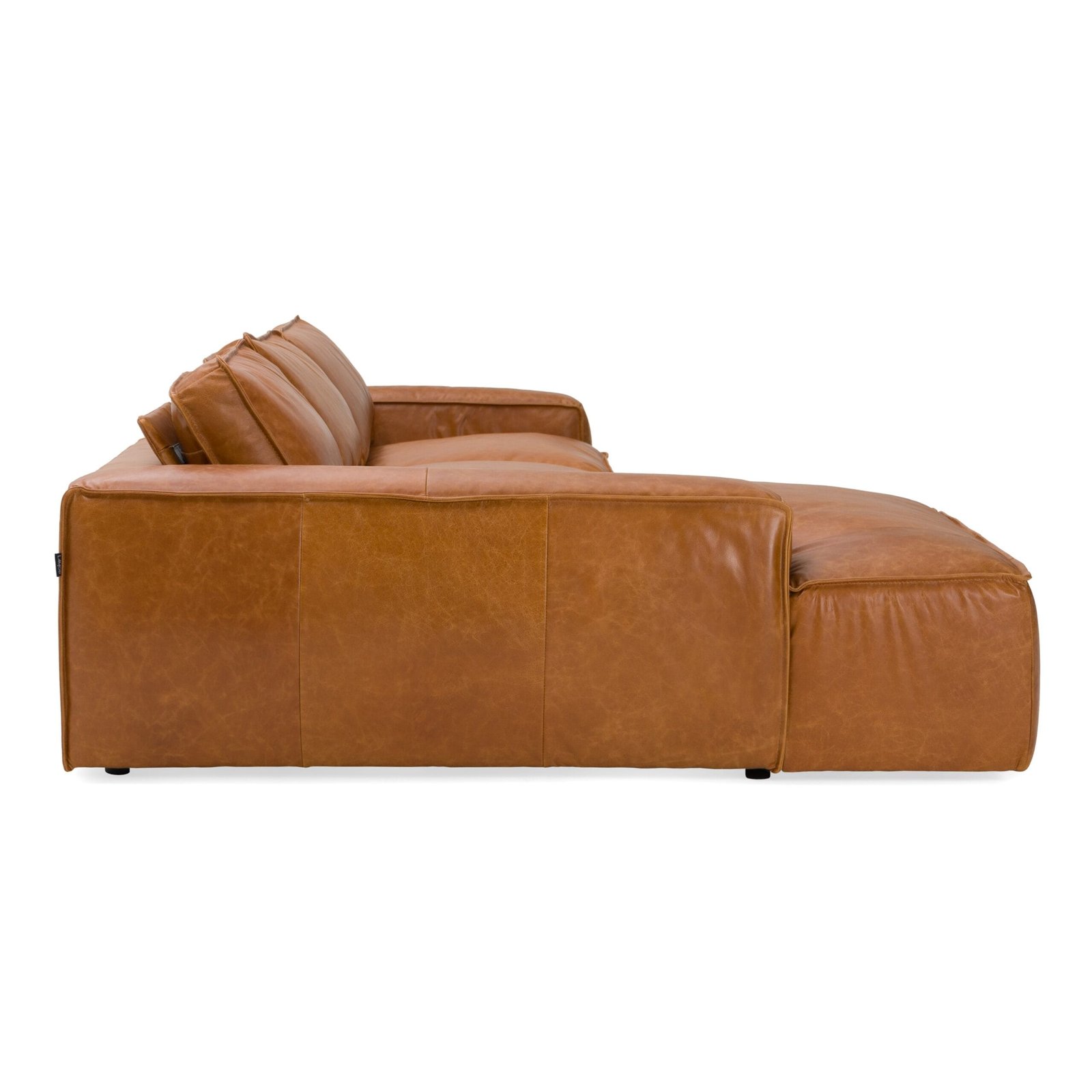 Modrest Cambria - Modern LAF Cognac Leather Sectional Sofa 5 Modrest Cambria - Modern LAF Cognac Leather Sectional Sofa - Image 5