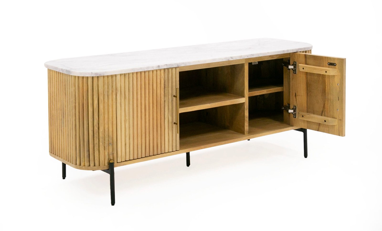 Modrest - Cambridge White Marble & Mango TV Stand 1 Modrest - Cambridge White Marble & Mango TV Stand