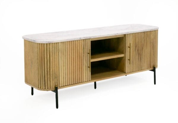 Modrest - Cambridge White Marble & Mango TV Stand - Image 2