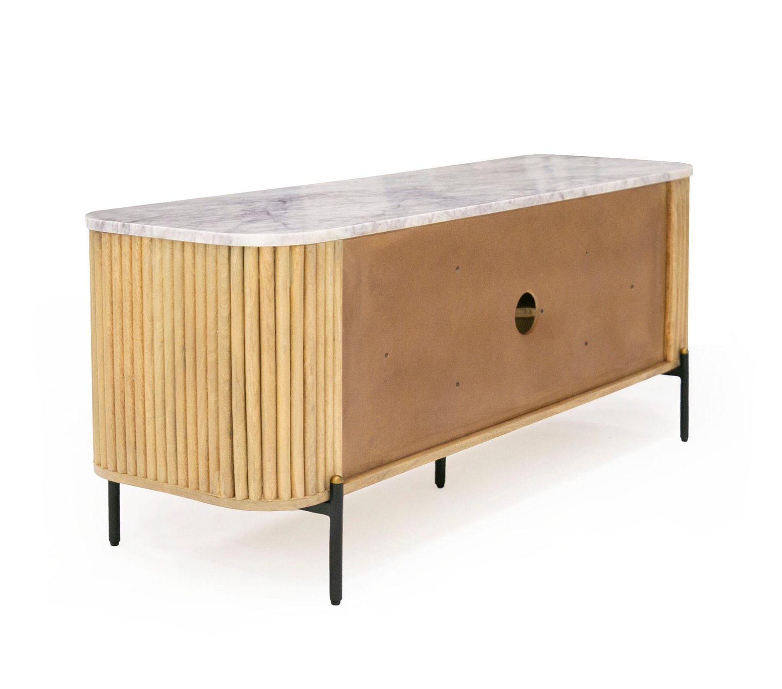 Modrest - Cambridge White Marble & Mango TV Stand 4 Modrest - Cambridge White Marble & Mango TV Stand - Image 4