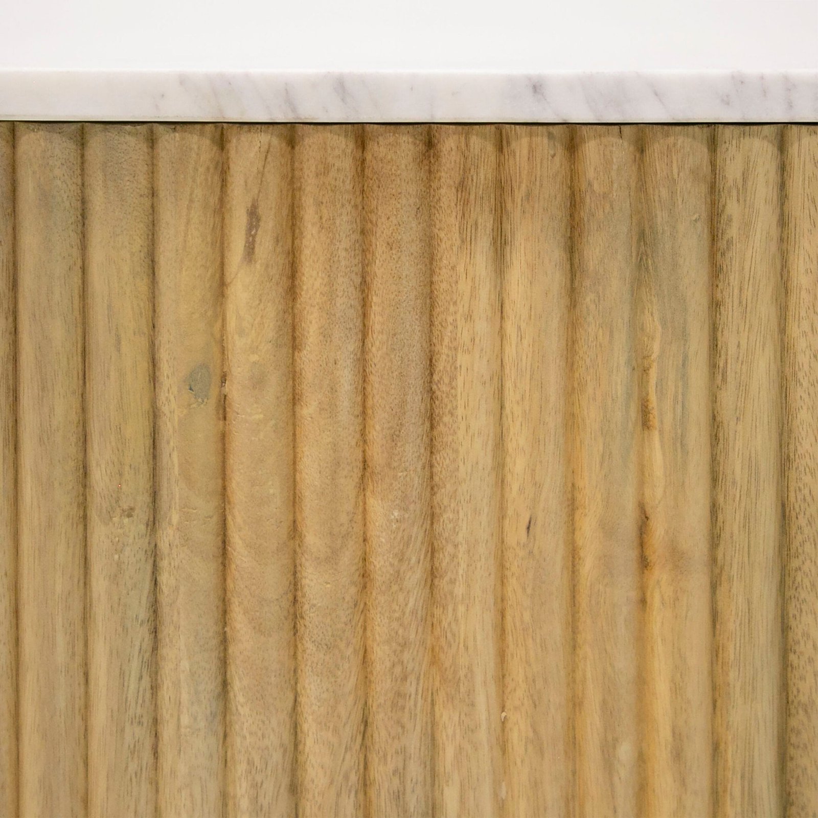 Modrest - Cambridge White Marble & Mango Round End Table 3 Modrest - Cambridge White Marble & Mango Round End Table - Image 3