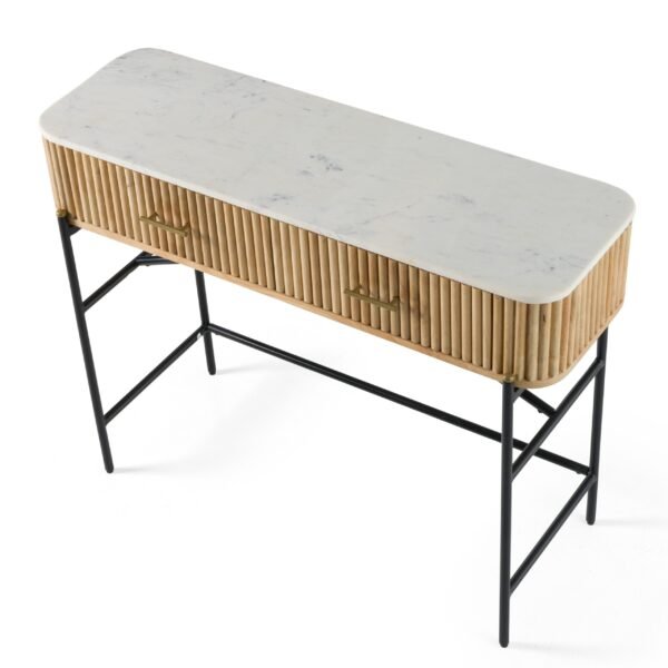 Modrest - Cambridge White Marble & Mango Vanity Table - Image 4