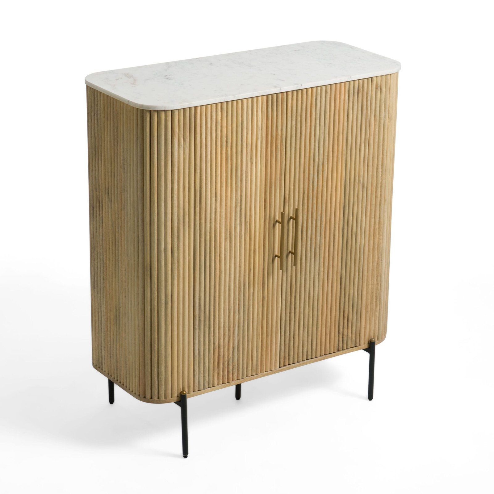 Modrest - Cambridge White Marble & Mango Tall Buffet 1 Modrest - Cambridge White Marble & Mango Tall Buffet