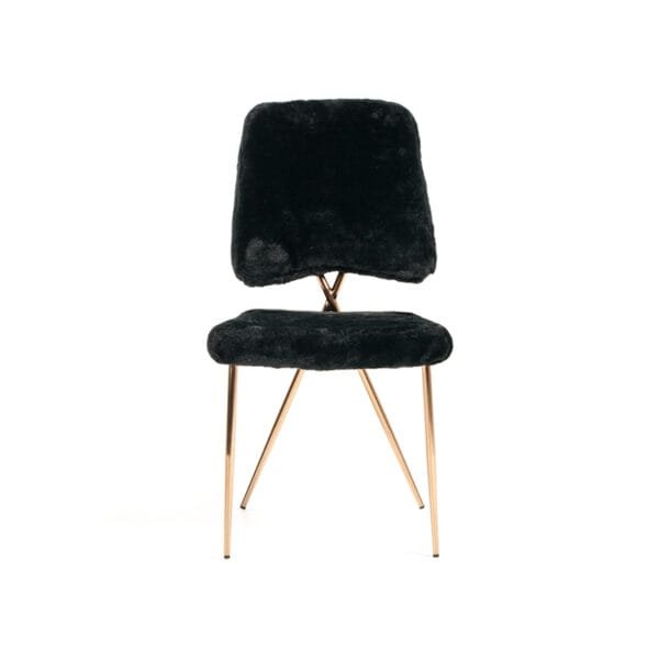 Candace - Modern Black Faux Fur Dining Chair (Set of 2) - Image 5