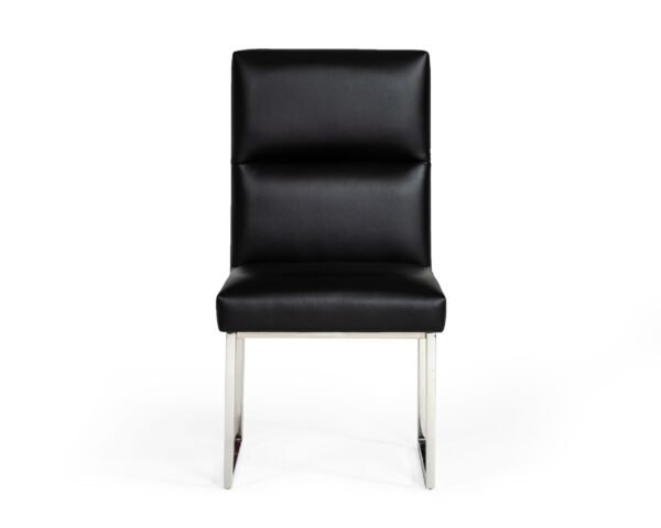 A&X Carla - Modern Black Leatherette Dining Chair (Set of 2) - Image 2