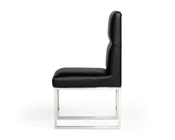 A&X Carla - Modern Black Leatherette Dining Chair (Set of 2) - Image 3