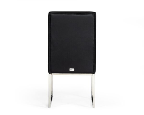 A&X Carla - Modern Black Leatherette Dining Chair (Set of 2) - Image 4