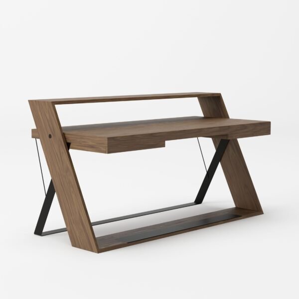 Modrest Carrie - Modern Walnut & Black Office Desk