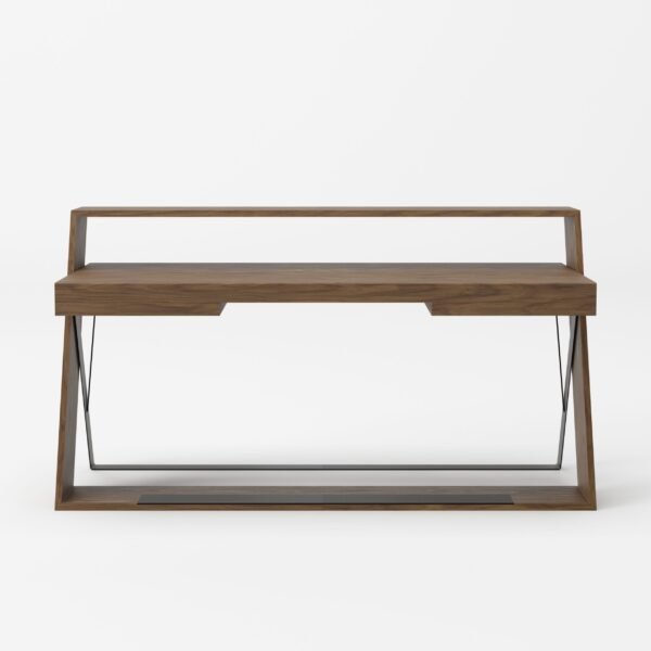 Modrest Carrie - Modern Walnut & Black Office Desk - Image 2