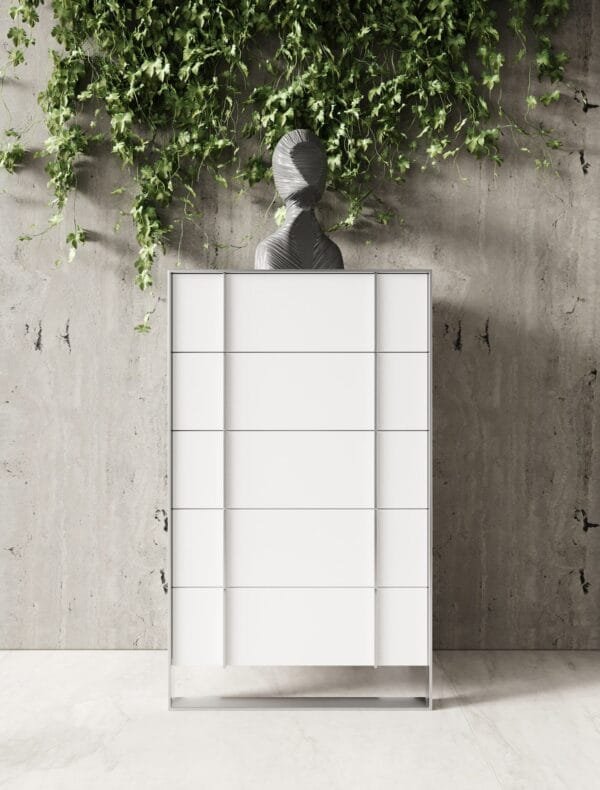 Modrest Cartier - Modern White + Stainless Steel Chest - Image 2