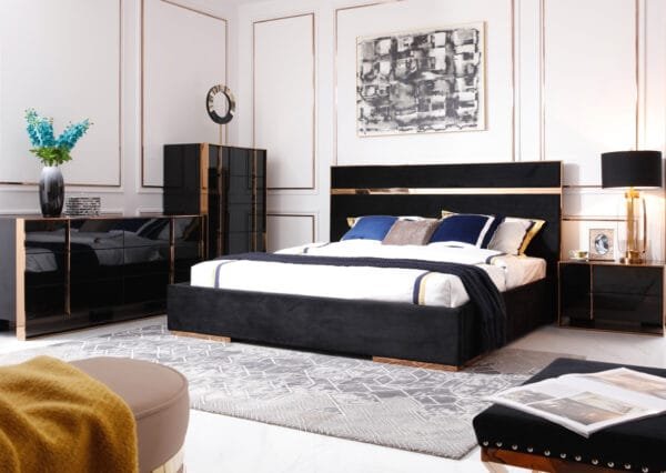 Nova Domus Cartier Modern Black & Rosegold Chest - Image 2
