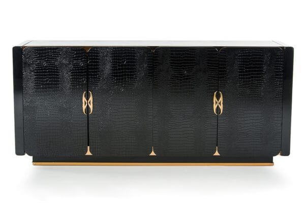 A&X Talin Modern Black Crocodile & Rosegold Buffet - Image 3