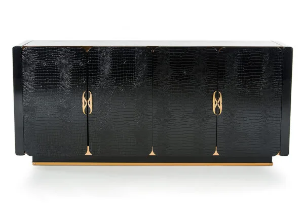 A&X Talin Modern Black Crocodile & Rosegold Buffet - Image 3