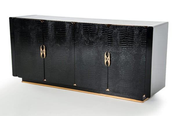 A&X Talin Modern Black Crocodile & Rosegold Buffet - Image 2