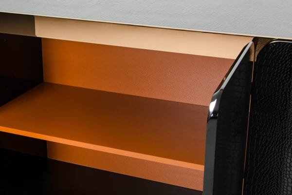 A&X Talin Modern Black Crocodile & Rosegold Buffet - Image 4