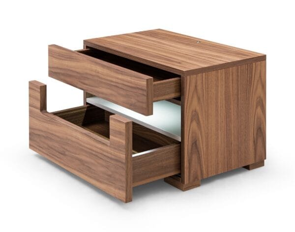 Modrest Ceres - Contemporary LED Walnut Nightstand - Image 2