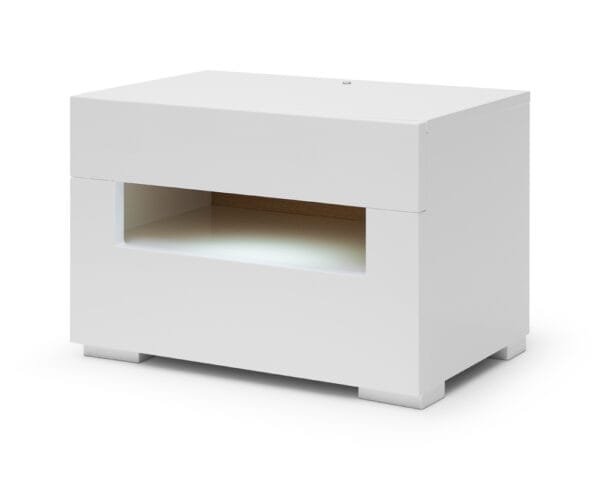 Ceres Modern White Lacquer Nightstand - Image 3