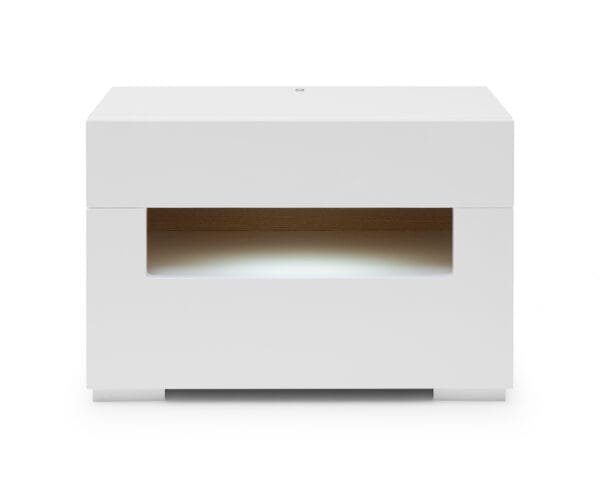 Ceres Modern White Lacquer Nightstand - Image 2