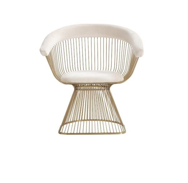 Modrest Chandler - Modern Beige Velvet & Gold Dining Chair
